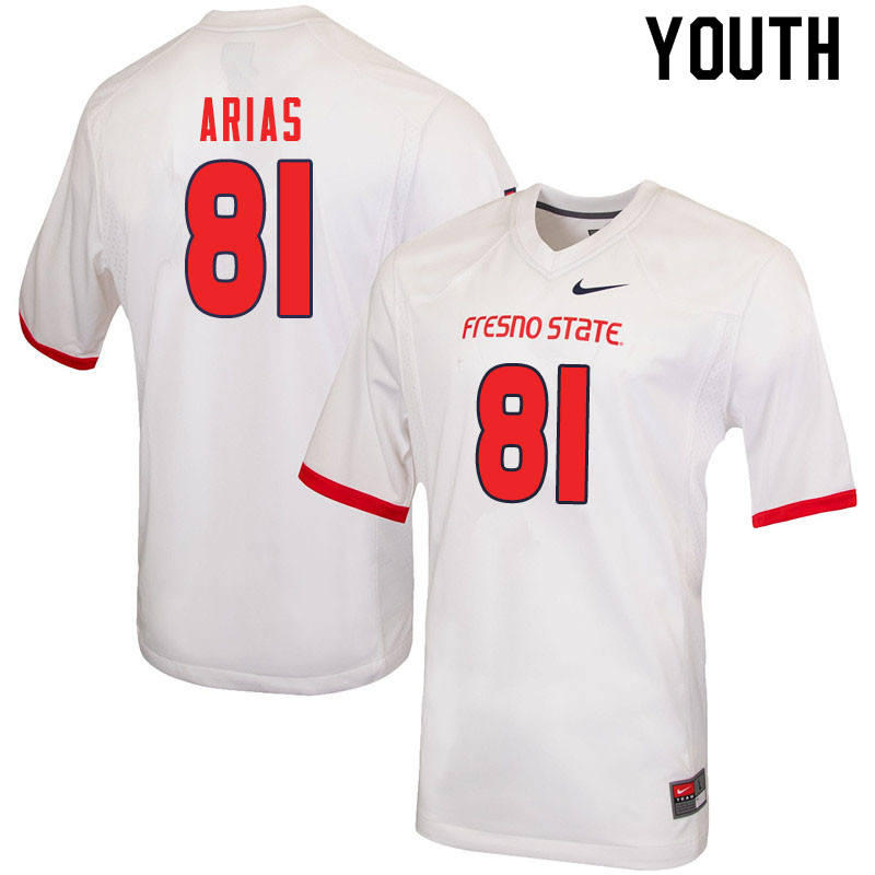 Youth #81 Ricardo Arias Fresno State Bulldogs College Football Jerseys Sale-White